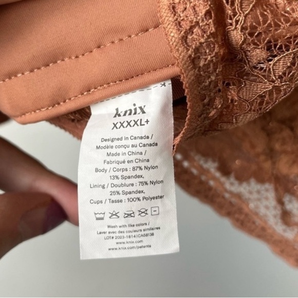 KNIX Lace Longline V-neck Bra Metallic Thread XXXXL+ Limited Edition Gilded Gold - Picture 9 of 12